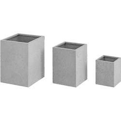 Royal Catering Pflanzkübel - 3er-Set - Edelstahl - Sandstein-Optik -