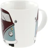 VW Collection - Volkswagen Große Keramik Kaffee-Tee-Cappuccino-Tasse-Becher-Haferl im T1 Bus Design (Bus Front/Petrol & Braun)