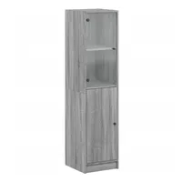 VidaXL Highboard mit Glastür Grau Sonoma 35x37x142 cm