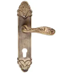 Casa Padrino Antik Stil Türgriff Set Vintage Messing - Retro Jugendstil Barock Türklinken Set