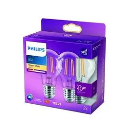 Philips LED-Lampe 77759300 4,3 W E27 warmweiß 2 St.