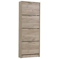 Homestyle4u 2168, Schuhschrank Schmal Grau Schuhregal hoch Schuhkipper Holz