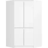 Akord - Kleiderschrank Weiß 100 Cm 4 Türen 6 Regalböden B100xh180xt50 Cm