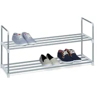 Relaxdays Schuhregal 90 x 45 x 31 cm silber