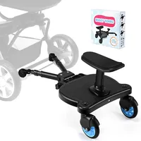 BugyKido Buggy Board, Kinderwagen Trittbrett Universal alle Kinderwagen, Trittbrett Kinderwagen zubehör für 2-6 Jahre alte Kinder mit einer maximalen Belastung von 25kg, blaue Räder