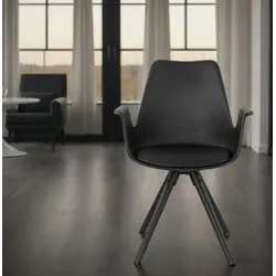 Kadima Design Restaurantstuhl Gastro-Qualität Modern  Kunststoff & Buchenholz Gepolstert  Schwarz  Max. Belastbarkeit 100kg  LUXARO Kollektion