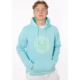 Zwillingsherz Hoodie "Anker & Moin" mit neongelber Kontrastnaht blau S