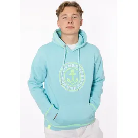 Zwillingsherz Hoodie "Anker & Moin" mit neongelber Kontrastnaht blau S