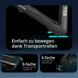 AsVIVA T22 Studio Pro Laufband, 9 PS Motor, 21% Steigung, 8-Zonen Dämpfung - Schwarz