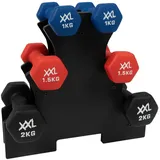 XXL Nutrition - Neoprene Dumbbell Set + Rack