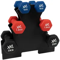 XXL Nutrition - Neoprene Dumbbell Set + Rack
