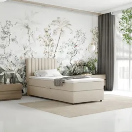 panda möbel Boxspringbett Everest, mit Topper - beige