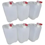 6 x 10 L 10 Liter Wasserkanister Kanister lebensmittelecht dicht + 6 x Hahn DIN45 (6x10knn45 + 6xH. 45)