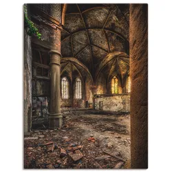 Artland Wandbild »Lost Place - verlassene Kirche II«, Gebäude, (1 St.), als Leinwandbild, Wandaufkleber in verschied. Größen Artland Farbe Bild(er): braun