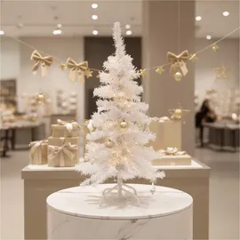 Gravidus Weißer Weihnachtsbaum 90 cm künstlicher Tannenbaum 100 Spitzen