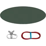 Woltu Poolabdeckung ø 560 cm für Rund Pools ø 480-500 cm, Poolplane aus 200 g/m2 pe, Pool Abdeckplane mit Ösen Drahtseil Aluminiumverschluss, wasserdichte