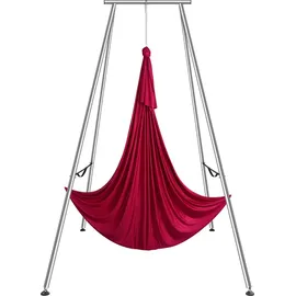 Vevor Aerial Yoga Hängematte mit Yogarahmen 6 x 2,6 m, Rot Yoga Swing Air Fliegen, Yoga-Schaukel Hammock Swing 250 kg Max. Tragfähigkeit, inkl. Y... - Rot