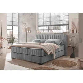 ed exciting design Boxbett ED EXCITING DESIGN "Nagol", grau (anthrazit), B:205cm L:214cm, 100% Polyester, Komplettbetten, mit Bettkasten, mit Wendematratze, erhältlich in verschiedenen Breiten