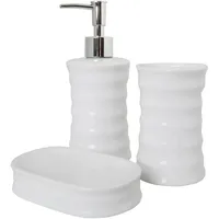 Berilo Weißes Badezimmer-Set STRIPED, 3er-Set