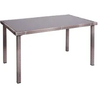 MCW Poly-Rattan Tisch MCW-G19, Gartentisch Balkontisch, 120x75cm grau-braun