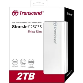 Transcend StoreJet 25C3S 2 TB USB 3.1 silber