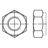 Industrial Quality Supplies ISO 7042 Sechskantmutter mit Ganzmetall-Klemmteil, 10