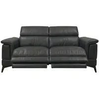 Villa Möbel Sofa Planet, 3-Sitzer 1 Teile, Echtleder-Sofa mit Kopfteilverstellung - Relaxfunktion fürs Wohnzimmer 200 cm x 80 cm x 110 cm