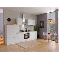 Respekta Küche Küchenzeile Küchenblock Einbau Leerblock Einbauküche 300 cm weiß