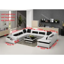 aea Ecksofa Leder Sofa Polster Eck Sitz Wohnlandschaft Garnitur UForm Familien Couch