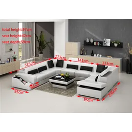 aea Ecksofa Leder Sofa Polster Eck Sitz Wohnlandschaft Garnitur UForm Familien Couch