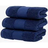Wolkenfeld Gästehandtücher Premium Low-Twist Baumwolle 550 g/m2 – 3 Gästehandtücher, Frottier (3-St), 30×50 cm – weich, saugfähig und ideal für Gäste & Alltag blau