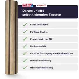 tesa rasch Vliestapete Echo 6,00 m x 0,53 m 1 St Beige/Braun/Schwarz 370102