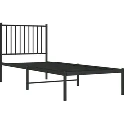 vidaXL Bettgestell mit Kopfteil Metall Schwarz 80x200 cm