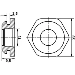 ATE Dichtung, Unterdruck-Anschlussstutzen BKV Universal  28,0mm für MERCEDES-BENZ BMW 34330141370 A0009981455 0009981455 03.7718-7202.1