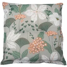 GO-DE Hockerauflage 50 x 50 cm grün-weiß-pfirsich floral 1 St.