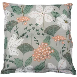 GO-DE Hockerauflage 50 x 50 cm grün-weiß-pfirsich floral 1 St.
