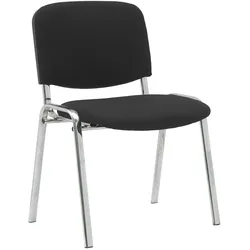 BIG Möbel GmbH Konferenzstuhl Iso | Verchromt | Schwarz | stapelbarer Besucherstuhl