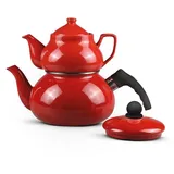 Schäfer Teekessel 0,9 Liter und Wasserkessel 2,5 Liter Induktion Rot