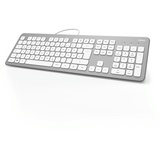 Hama KC-700 Tastatur silber/weiß, USB, DE (182651)