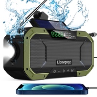 Libovgogo DF-580B Notfall-Radio Tragbares AM/UKW Solar-Kurbelradio mit Taschenlampe LED-Leselampe Solar-Panel 5000mAh Powerbank Outdoor Camping Dynamo-Radio