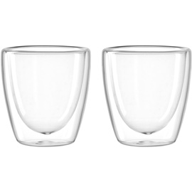 LEONARDO DUO Doppelwandbecher 2er Set, Glas für Tee, Espresso oder Doppio, Heissgetränk Tasse, Höhe 7,1 cm, 100 ml, Glas, 053059