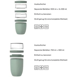 Mepal Ellipse Lunchpot-Set 2-teilig schwarz 10,5 cm 1,05 l