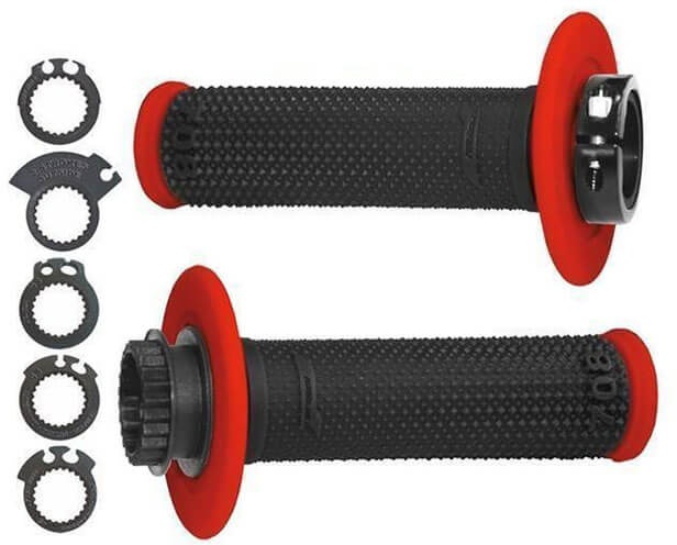 PROGRIP Lenkergriffe 708, schwarz/rot, Lock-On Grips, schwarz-rot