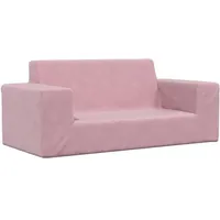 vidaXL Kindersofa 2-Sitzer rosa weich plüsch