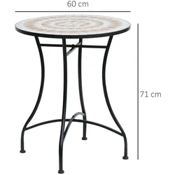 Outsunny - Gartentisch - 60Lx60Wx71Hcm - Orange + Weiß