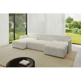 altdecor Ecksofa Cord 6-Sitzer Creme