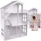 pricenet Puppenhaus Bücherregal Calla 116 cm Weiß