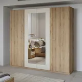Home Affaire Drehtürenschrank »Bitry, Wäscheschrank incl. kompletter Innenausstattung«, Kleiderschrank, verstellbare Einlegeböden 22 mm stark, Spiegeltür beige