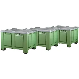 Logiplast Palettenbox 120 x 100 x 79 cm 3-tlg. grün