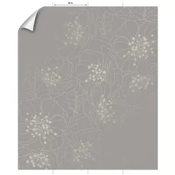 mySPOTTI Vliestapete »Misaki«, Blumenmuster, grau/beige, matt